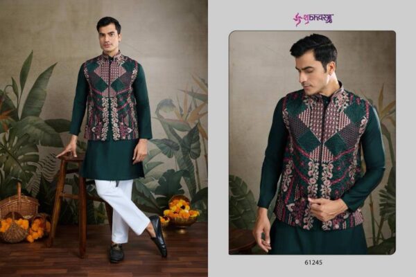 Shubhvastra Rajwada Attire 2 Viscose Silk Mens Kurta With Koti - Image 7
