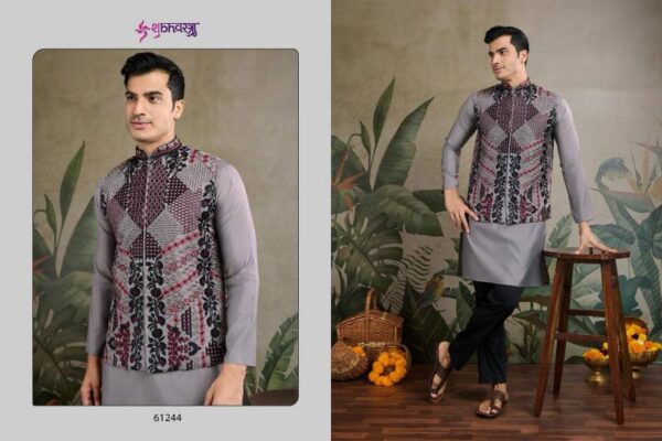 Shubhvastra Rajwada Attire 2 Viscose Silk Mens Kurta With Koti - Image 9