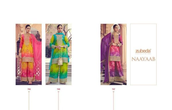 Zubeda Naayaab Chinon Silk Digital Printed Salwar Kameez Collection - Image 5