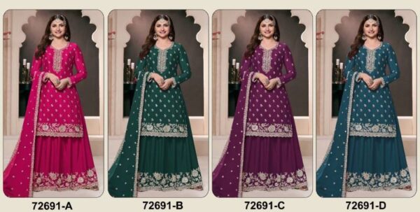 Super Hit 72691 A To D Designer Chinon Salwar Suits Collection - Image 6