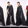 Kala Jamun Black Berry Satin With Zarkan Handwork Saree Collection - Image 6