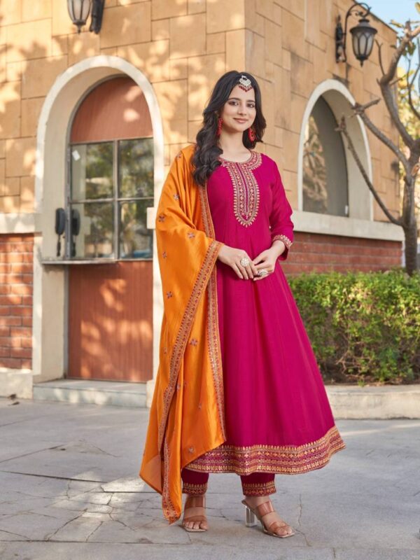 Aanchi Kasturi Vichitra Silk Kurti Bottom With Dupatta Collection - Image 5