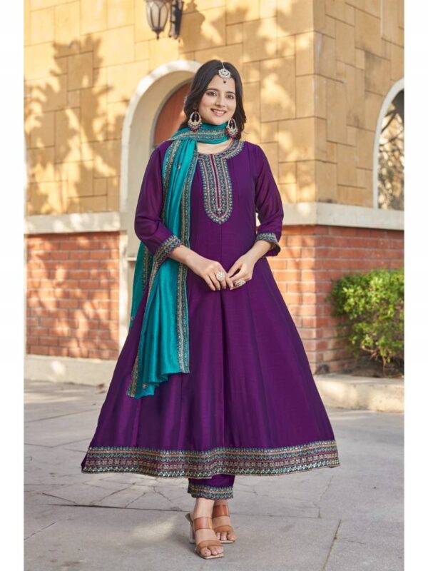 Aanchi Kasturi Vichitra Silk Kurti Bottom With Dupatta Collection - Image 2