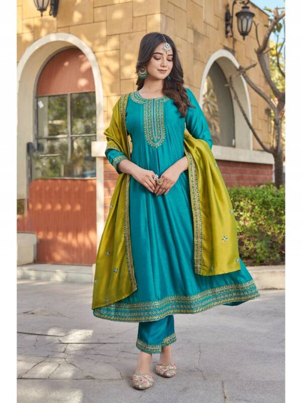 Aanchi Kasturi Vichitra Silk Kurti Bottom With Dupatta Collection - Image 3