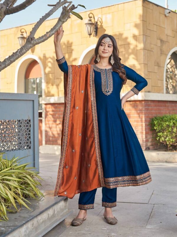 Aanchi Kasturi Vichitra Silk Kurti Bottom With Dupatta Collection - Image 4