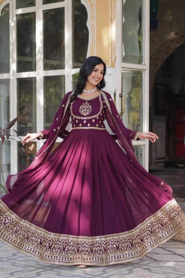 Luna Vol 31 Designer Georgette Gown With Dupatta Collection - Image 2