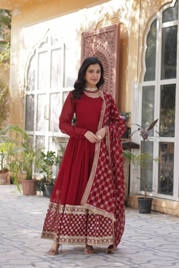 Luna Vol 26 Embroidered Georgette Gown With Dupatta Collection - Image 2
