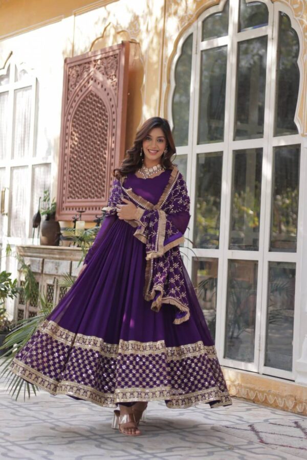 Luna Vol 26 Embroidered Georgette Gown With Dupatta Collection