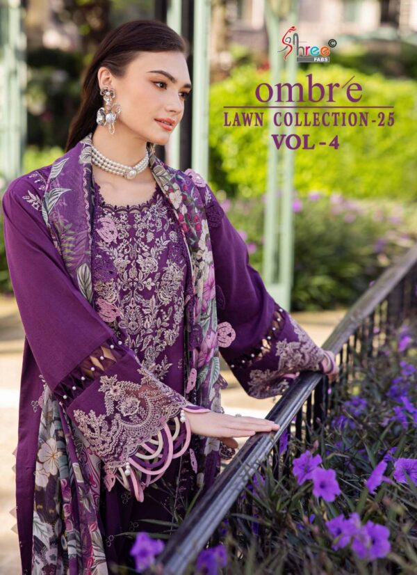 Shree Ombre Lawn Collection 25 Vol 4 Cotton Dupatta Pakistani Suits
