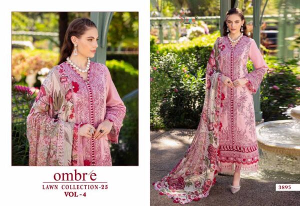 Shree Ombre Lawn Collection 25 Vol 4 Chiffon Dupatta Pakistani Suits - Image 3