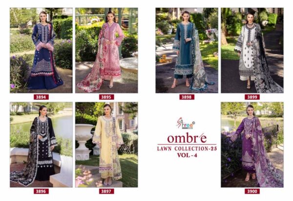 Shree Ombre Lawn Collection 25 Vol 4 Chiffon Dupatta Pakistani Suits - Image 9