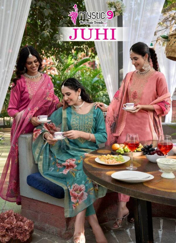 Mystic 9 Juhi Vol 1 Gajji Silk Kurti Bottom With Dupatta Collection