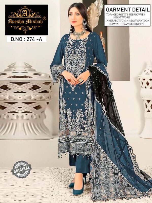 Ayesha Misbah 274 Georgette Pakistani Salwar Kameez Collection - Image 5