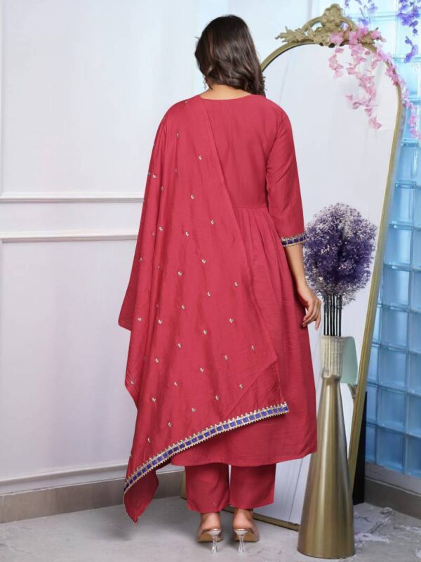 Morlo 1 Chinon Embroidered Anarkali Style Kurta Set Collection - Image 2