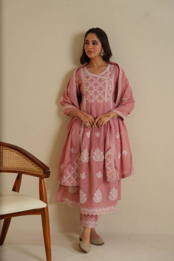 Tanyaa P 112 Cotton Lucknowi Worked Kurta Sets Collection - Image 3