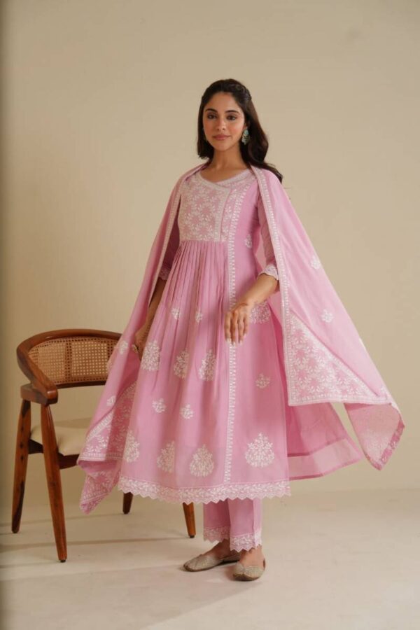 Tanyaa P 112 Cotton Lucknowi Worked Kurta Sets Collection - Image 4