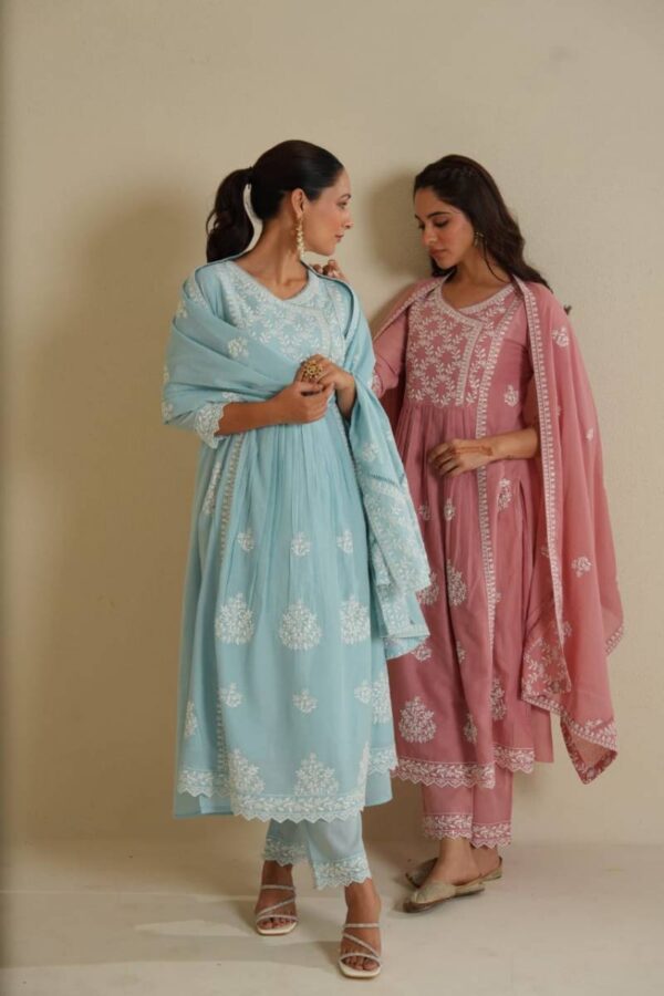 Tanyaa P 112 Cotton Lucknowi Worked Kurta Sets Collection