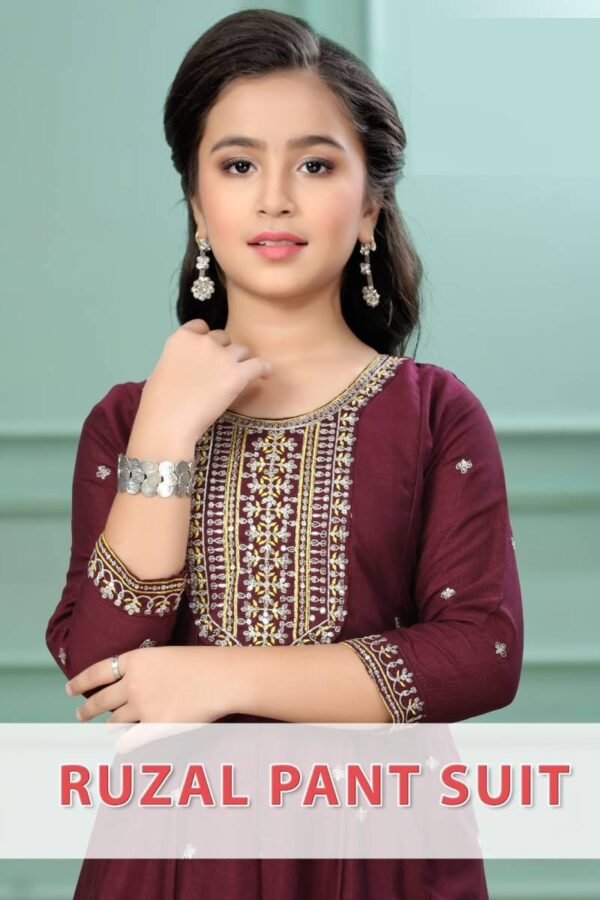 Ruzal Pant Suit 8954 Vichitra Silk Kids Wear Collection