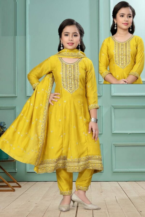 Ruzal Pant Suit 8954 Vichitra Silk Kids Wear Collection - Image 2