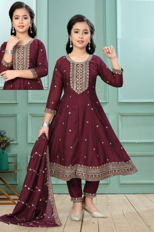 Ruzal Pant Suit 8954 Vichitra Silk Kids Wear Collection - Image 4