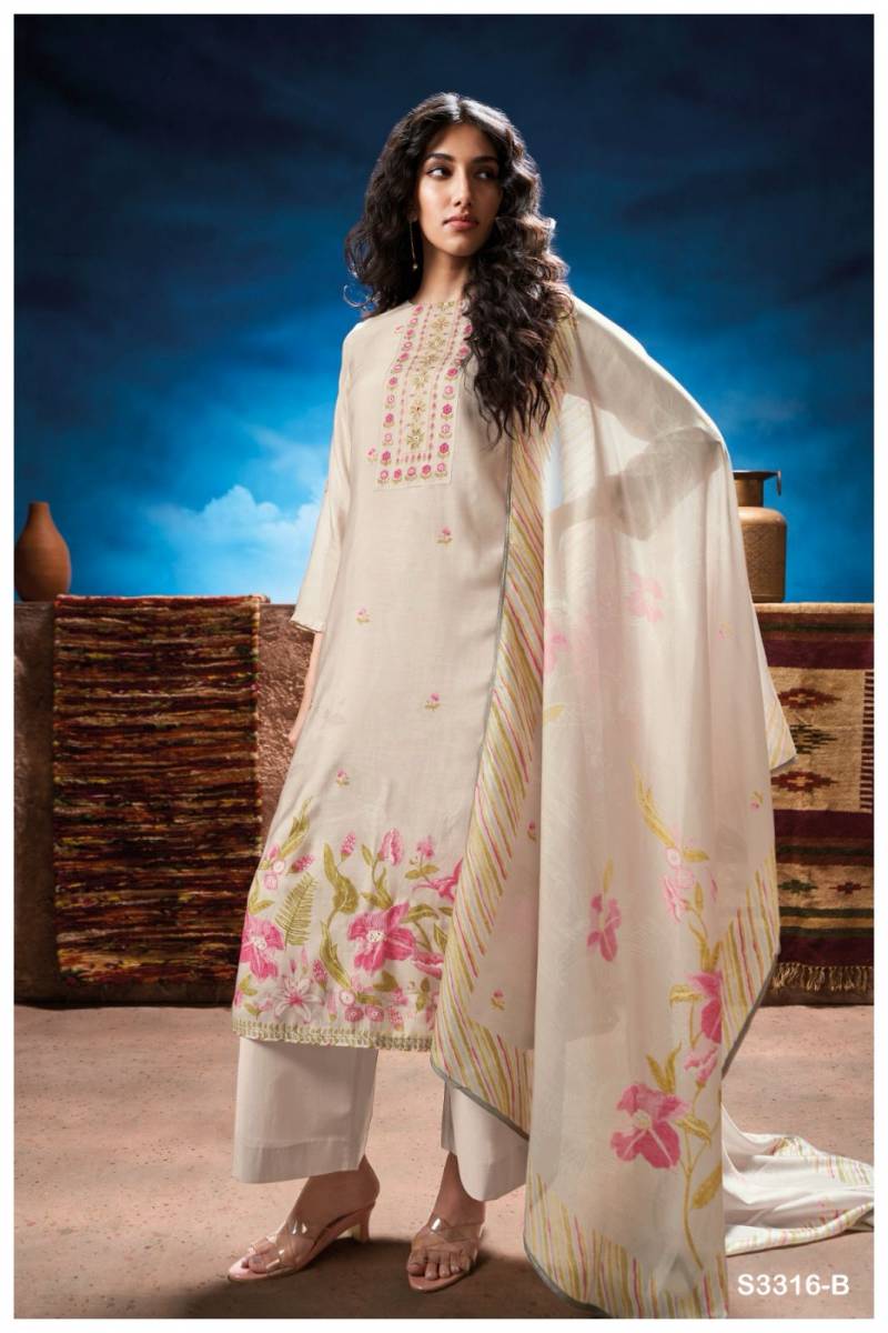 Ganga Odeta Bemberg Silk Printed Embroidered Salwar Suit Collection - Image 3