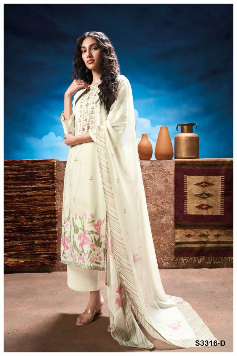 Ganga Odeta Bemberg Silk Printed Embroidered Salwar Suit Collection - Image 6