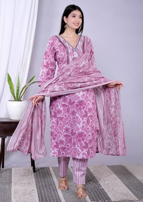 Kiara Kurti Vol 14 Cotton Kurti Bottom With Dupatta Collection - Image 2