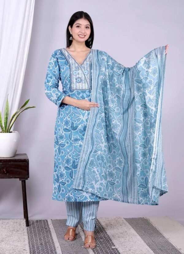 Kiara Kurti Vol 14 Cotton Kurti Bottom With Dupatta Collection - Image 3