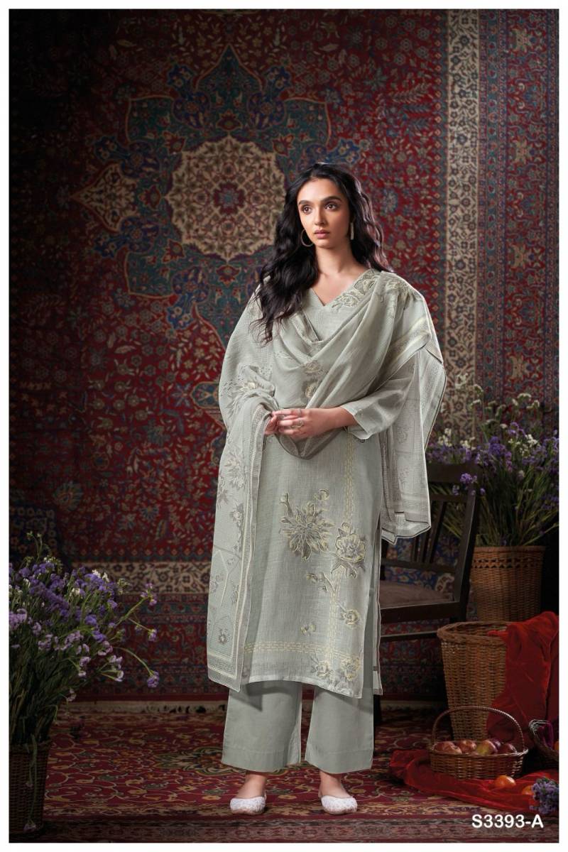 Ganga Delila Linen Printed Embroidered Salwar Suit Collection - Image 2