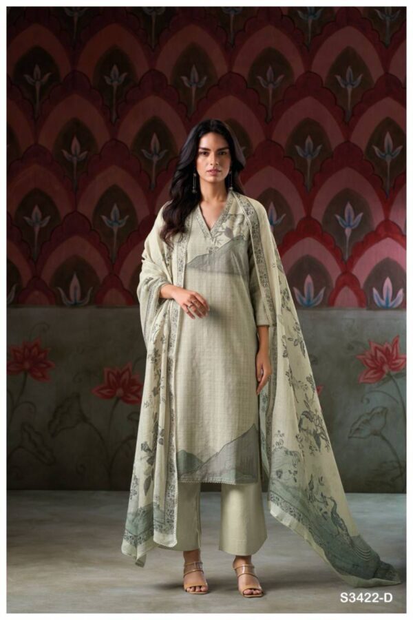 Ganga Fariha Cotton Dobby Printed Embroidered Salwar Suit Collection - Image 5