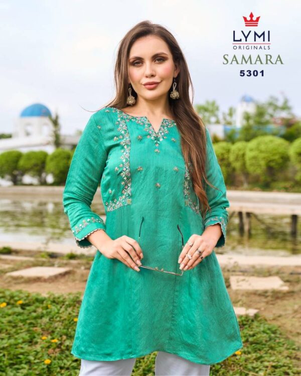 Lymi Samara Viscose With Embroidered Work Ladies Top Collection - Image 4