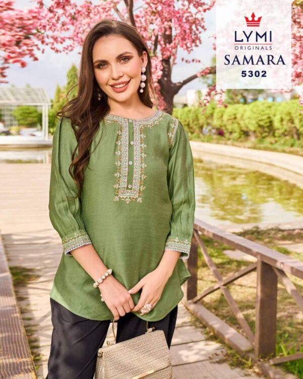 Lymi Samara Viscose With Embroidered Work Ladies Top Collection - Image 5