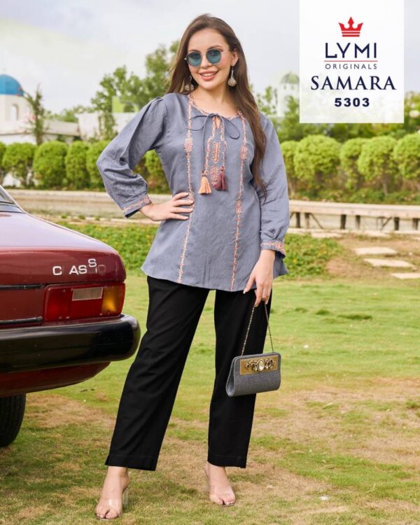 Lymi Samara Viscose With Embroidered Work Ladies Top Collection - Image 7