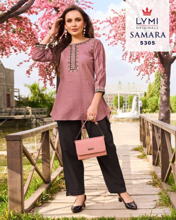 Lymi Samara Viscose With Embroidered Work Ladies Top Collection - Image 2