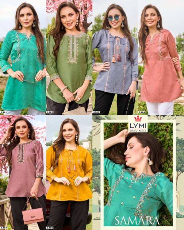 Lymi Samara Viscose With Embroidered Work Ladies Top Collection - Image 8