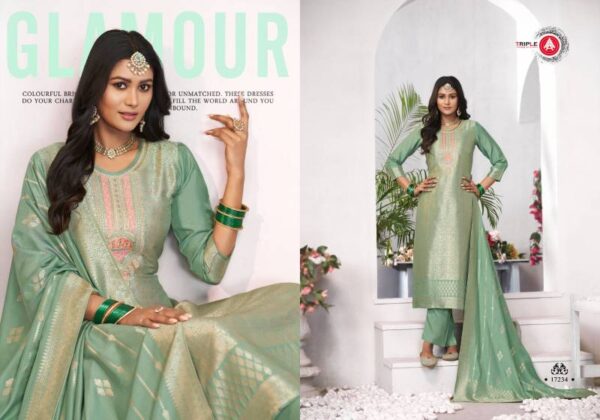Triple Aaa Debotri Viscose Maslin Jacquard Dress Material Collection - Image 2