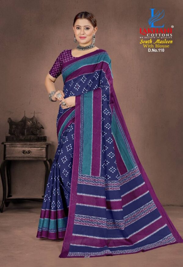 Lakhani South Masleen Vol 1 Cotton Printed Saree Collection - Image 4