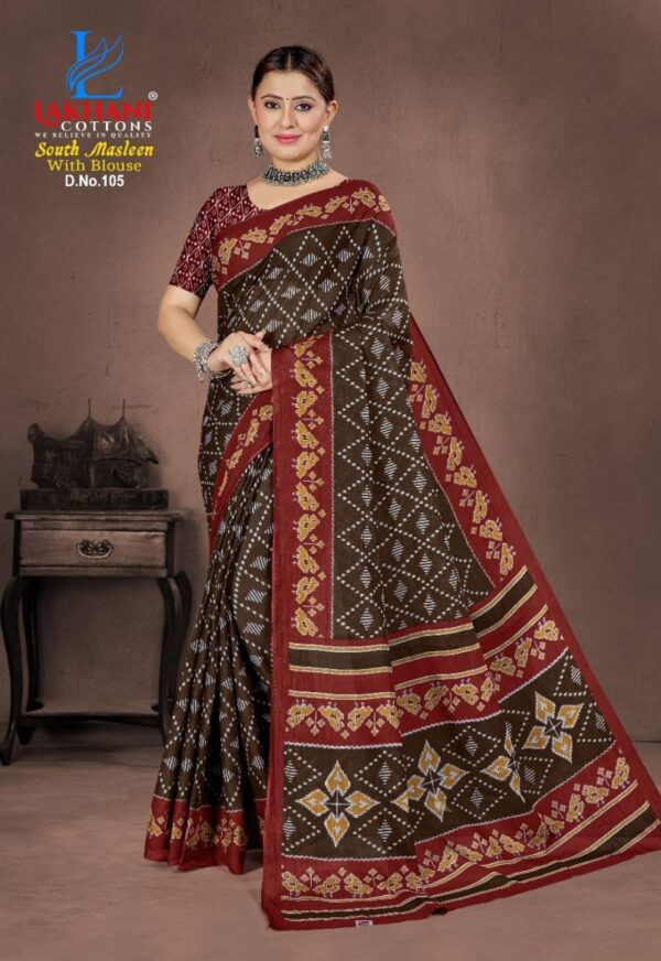 Lakhani South Masleen Vol 1 Cotton Printed Saree Collection - Image 5