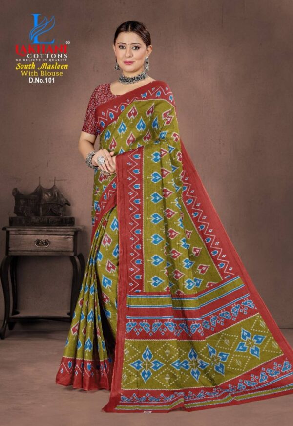Lakhani South Masleen Vol 1 Cotton Printed Saree Collection - Image 7