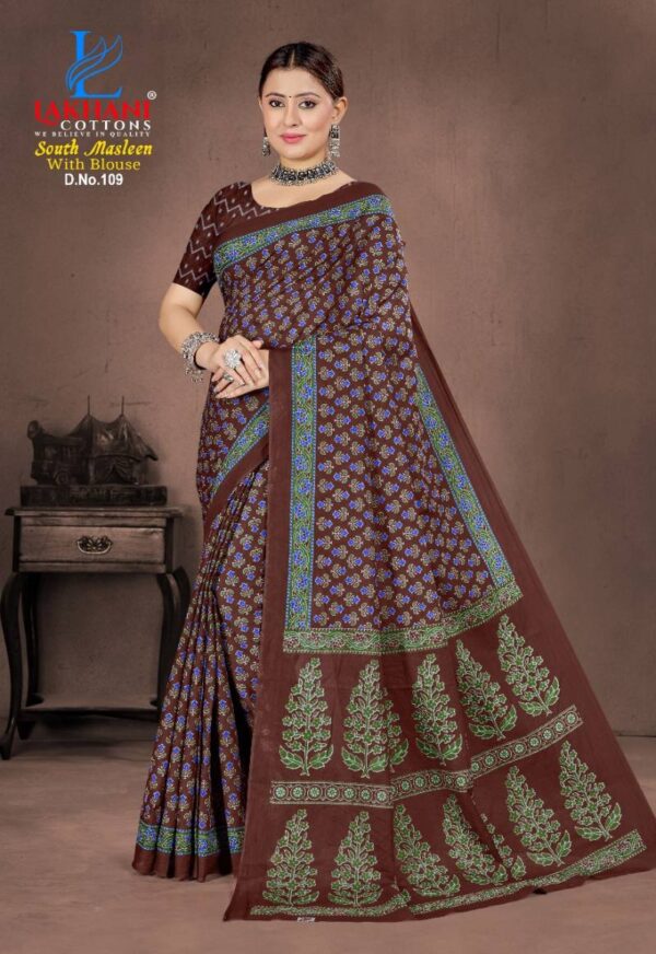 Lakhani South Masleen Vol 1 Cotton Printed Saree Collection - Image 11