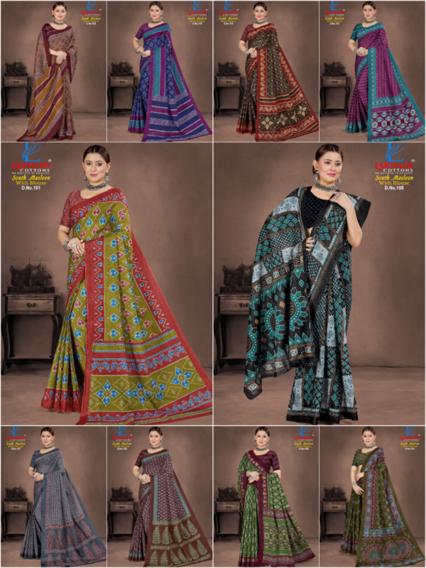 Lakhani South Masleen Vol 1 Cotton Printed Saree Collection - Image 12