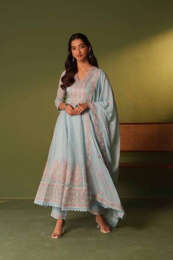 Tanyaa P 118 Designer Organza Anarkali Style Kurta Sets Collection - Image 7