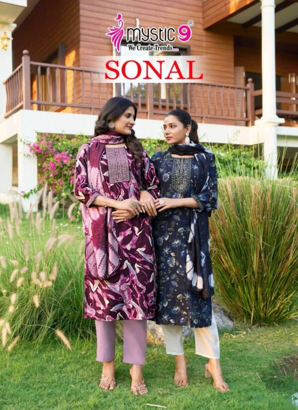 Mystic 9 Sonal Vol 2 Roman Silk Kurti Bottom With Dupatta Collection