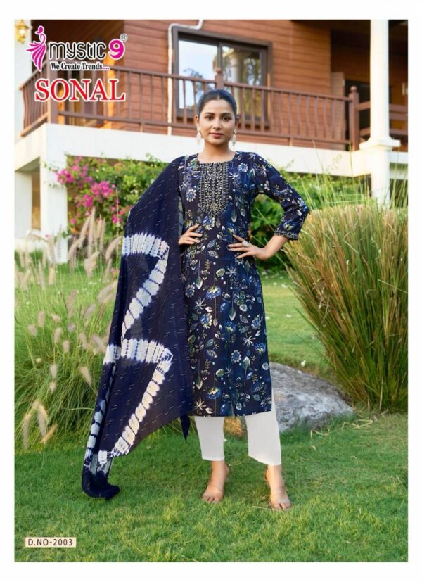 Mystic 9 Sonal Vol 2 Roman Silk Kurti Bottom With Dupatta Collection - Image 3
