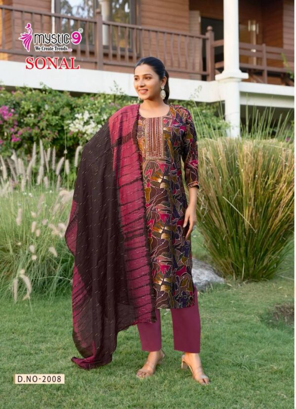 Mystic 9 Sonal Vol 2 Roman Silk Kurti Bottom With Dupatta Collection - Image 5