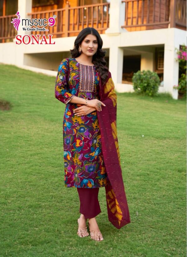 Mystic 9 Sonal Vol 2 Roman Silk Kurti Bottom With Dupatta Collection - Image 7