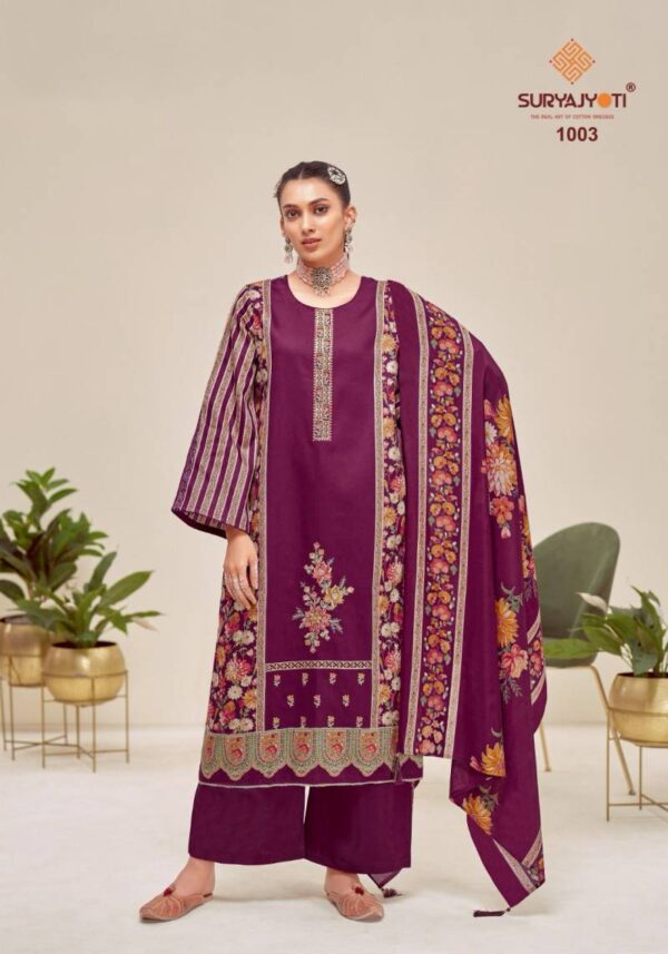 Suryajyoti Kaamini Vol 1 Jam Satin Discharge Printed Dress Material - Image 3