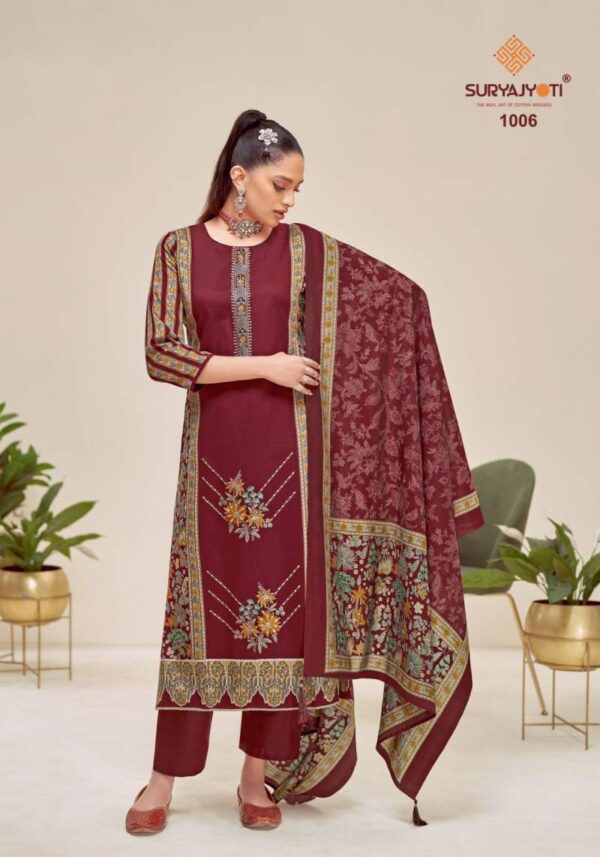 Suryajyoti Kaamini Vol 1 Jam Satin Discharge Printed Dress Material - Image 6