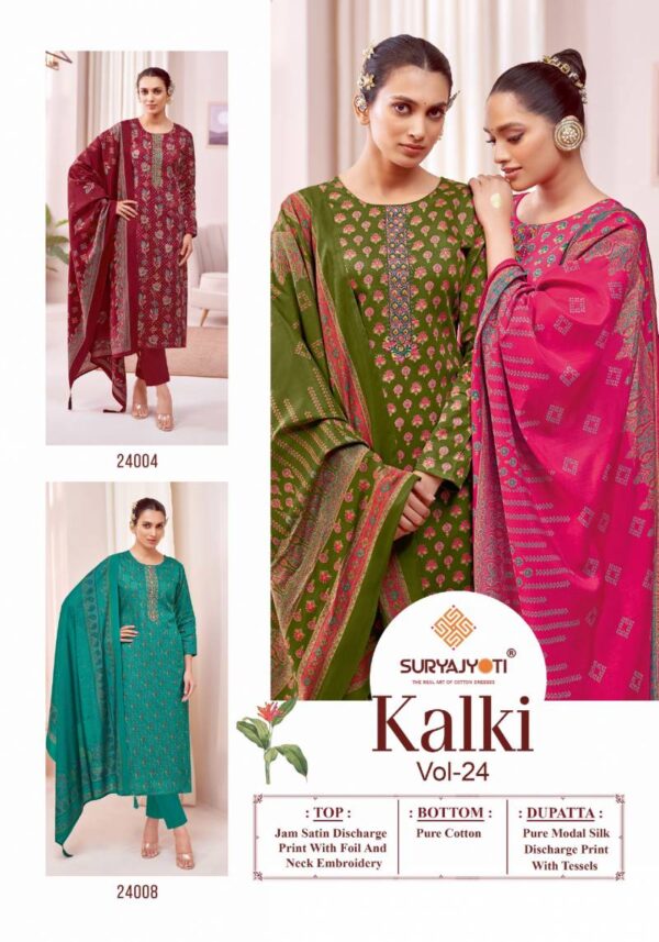 Suryajyoti Kalki Vol 24 Jam Satin Printed Dress Material Collection - Image 11