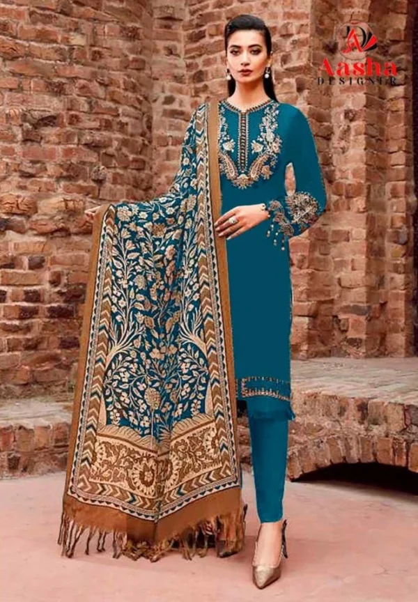 Aasha 1156 Chiffon Dupatta Pakistani Salwar Kameez Collection